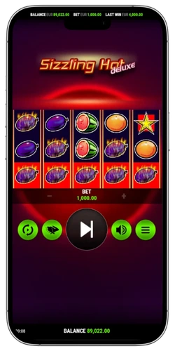 Sizzling Hot Deluxe slot machine full payline plum win at max bet